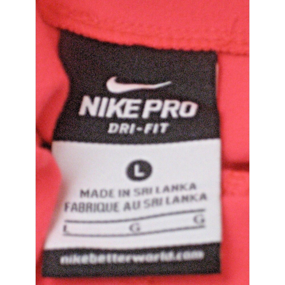 Womens Nike Pro Pink Hi Neck Hoodie Sweatshirt w Thumbhole Sleeves sz L - Picture 4 of 4